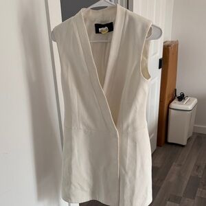 BCBGMaxAzria Cream Sleeveless Dress